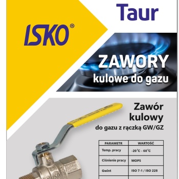 TAUR - Zawory kulowe do gazu TAUR - NOWOŚĆ w ofercie