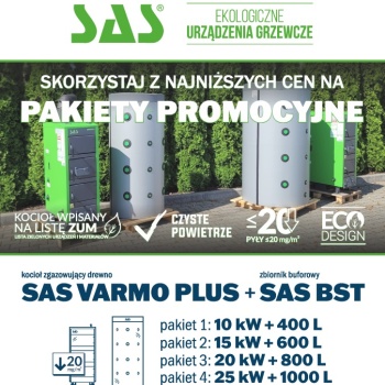 SAS - PROMOCJA! - Kotły zasypowe VARMO - 5 klasa, Ecodesign 