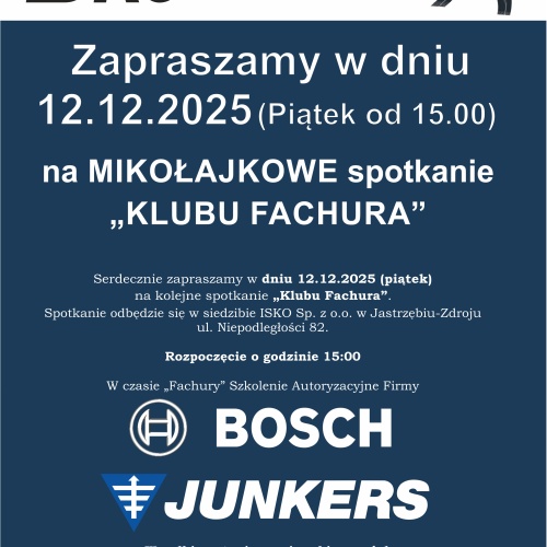Szkolenie autoryzacyjne firmy Bosch-Junkers 12.12.2025